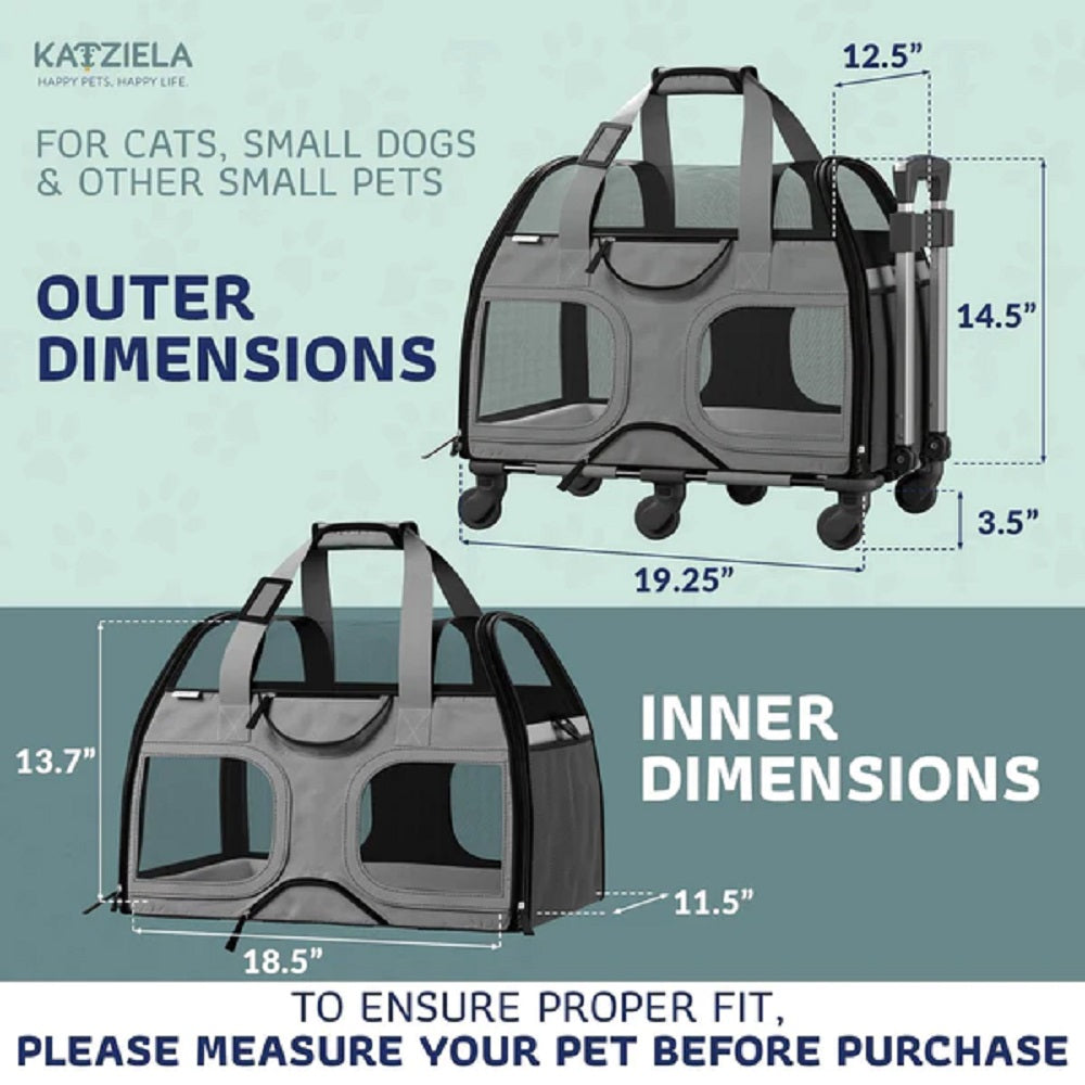 Katziela Luxury Rider PRO pet carrier – Gray/Black