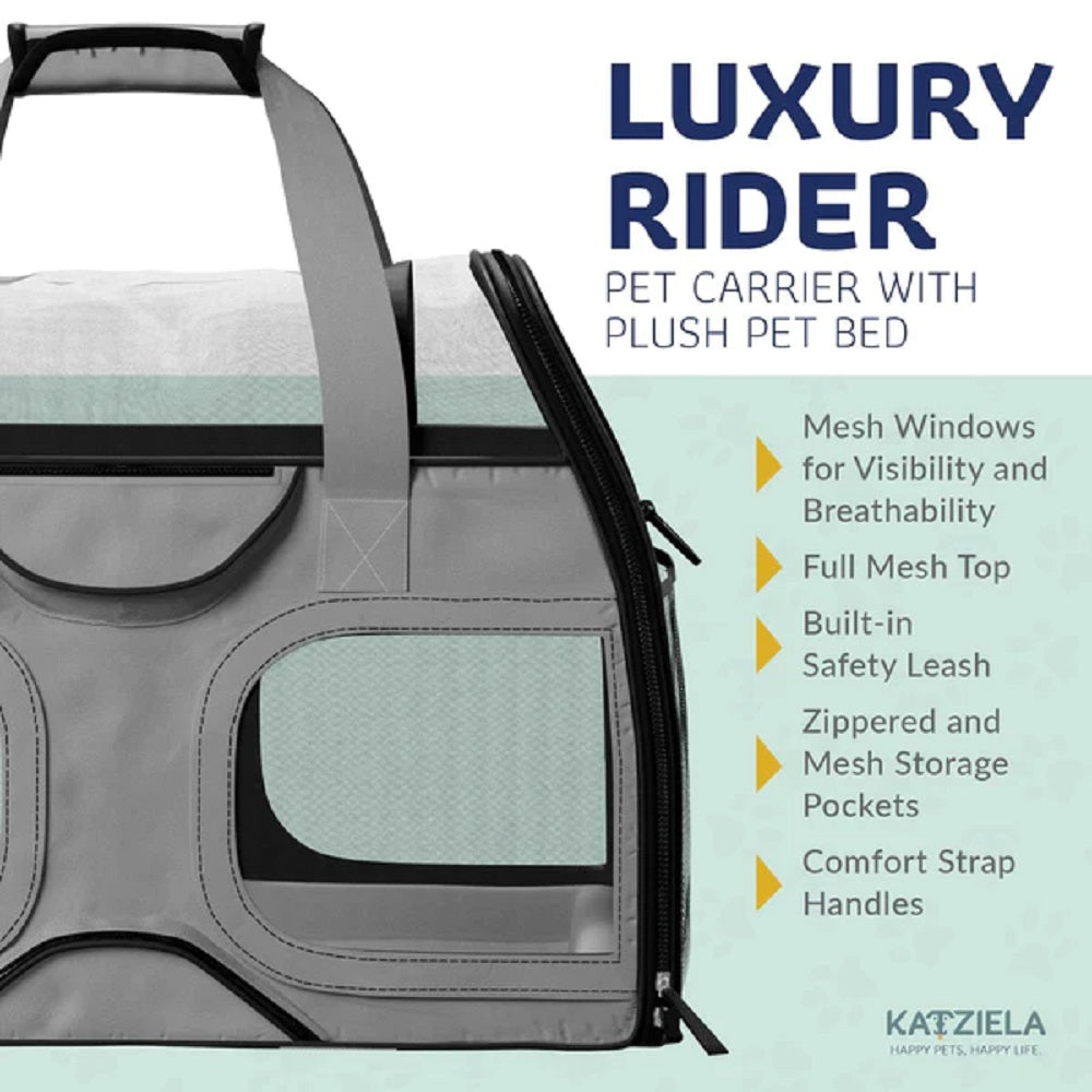 Katziela Luxury Rider PRO pet carrier – Gray/Black