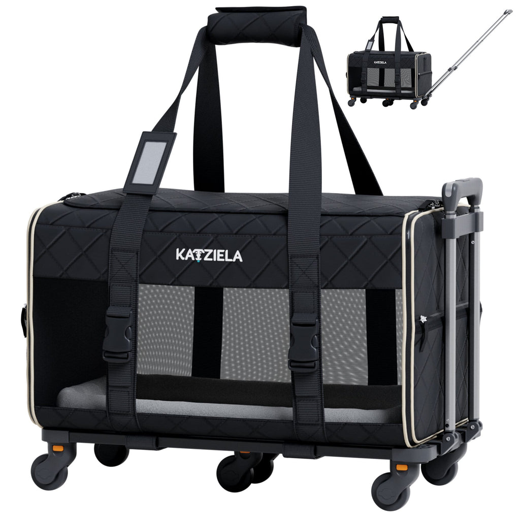 Katziela Quilted Chariot PRO pet carrier – Black