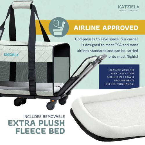 Katziela Quilted Chariot PRO pet carrier – Light Gray