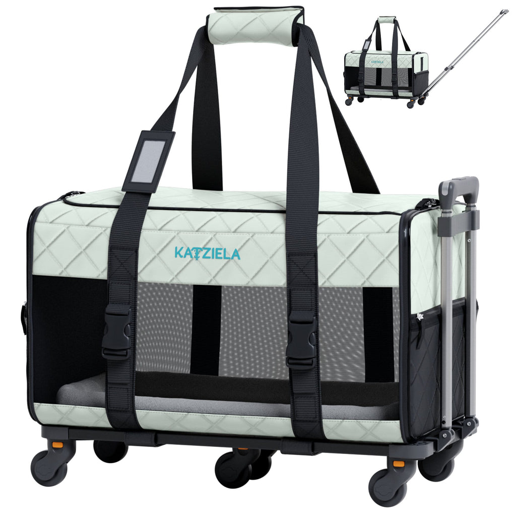 Katziela Quilted Chariot PRO pet carrier – Light Gray