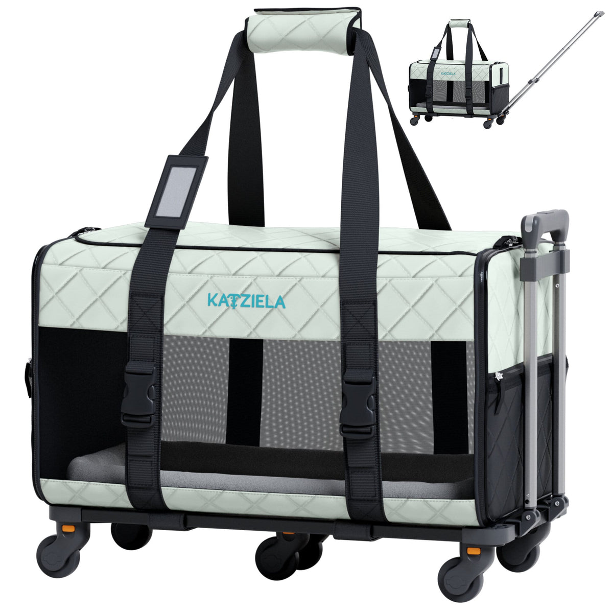 Katziela Quilted Chariot PRO pet carrier – Light Gray