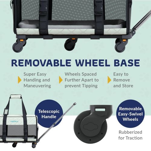 Katziela Quilted Chariot PRO pet carrier – Light Gray