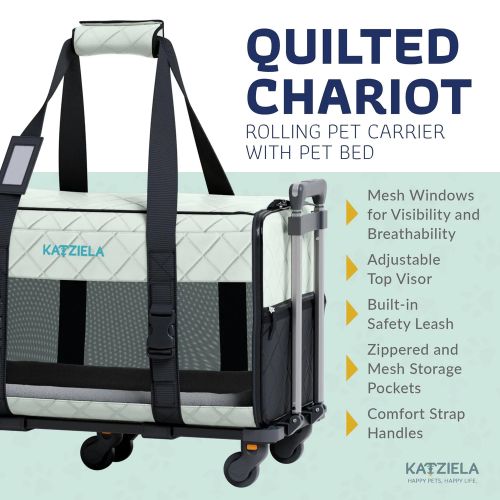 Katziela Quilted Chariot PRO pet carrier – Light Gray