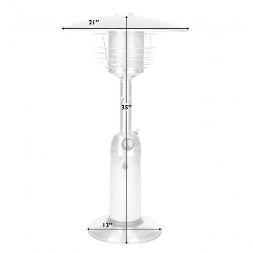 Portable Tabletop Patio Heater, 11000BTU, Propane Outdoor Heater, Variable Control, Anti-tilt Protection, Flameout