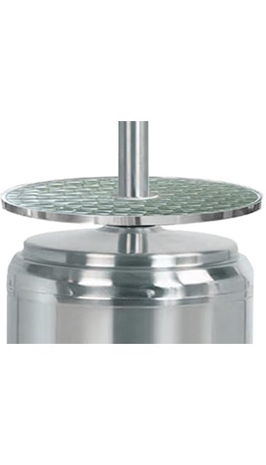 87'' Tall Patio Heater, 49000 BTU, Stainless Steel, Adjustable Table, Weight Bladder, Wheels, Regulator and Hose