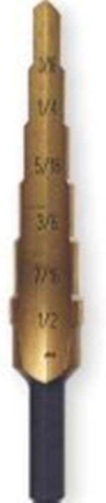 IRWIN Unibit2T Shank Step Drill Bit, Titanium Nitrate Coated 3/16" to 1/2" by 1/4" Shank Step Drill Bit (15102)