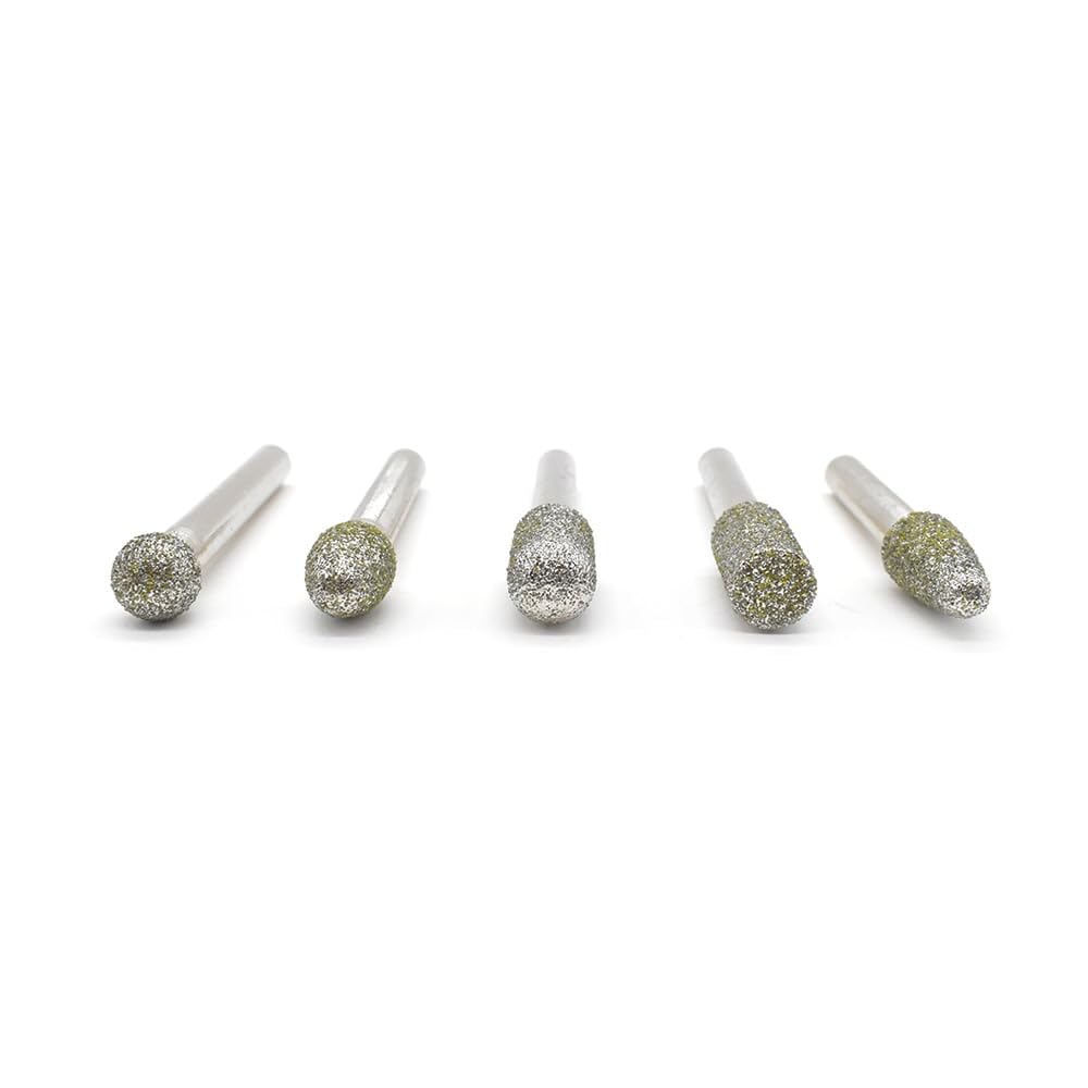 Big Horn 19391 5PC Diamond Burr Set - 1/4" Shank, 50 Grit - Coarse