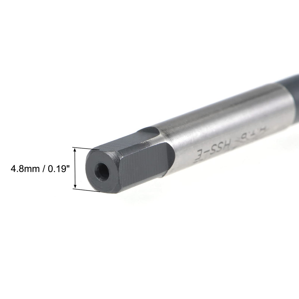 uxcell M8 x 1.25 Spiral Flute Thread Tap, Metric Machine Threading Tap HSS Nitriding Coated, Round Shank with Square End, H2 Tolerance
