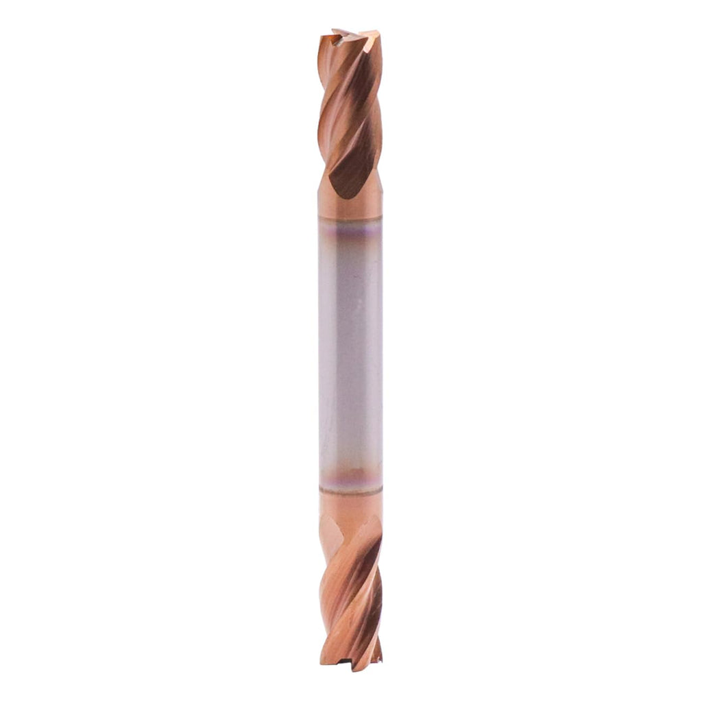 5 Pack 1/4" 4 Flute Double End Solid Carbide Square End Mills, TiSiN Coated