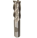 Drill America DWCF Series High-Speed Steel End Mill, Polished Finish, 4 Flute, Square End, 2" Cutting Length, 1 5/8" Cutting Diameter, 4-1/2" Length, 1-1/4" Shank (Pack of 1)