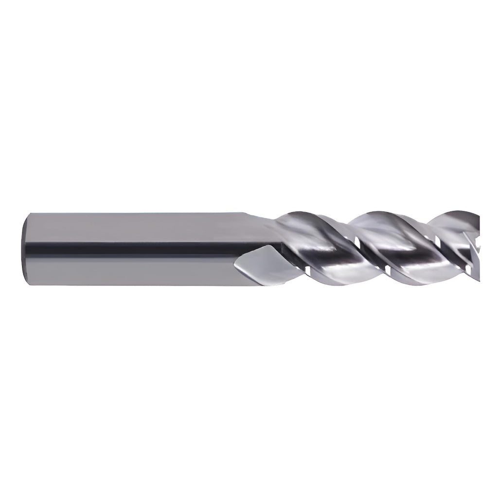 YG-1 28565 Carbide Alu-Power End Mill, 3 Flute, 45 Degree Helix, Regular Length, Square, Uncoated Finish, 2" Length, 3/16"