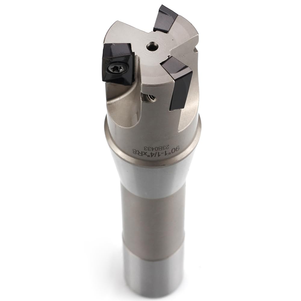 OSCARBIDE 1" Indexable End Mill R8 Shank 5-27/32" Length 3 Flutes 90° AP16