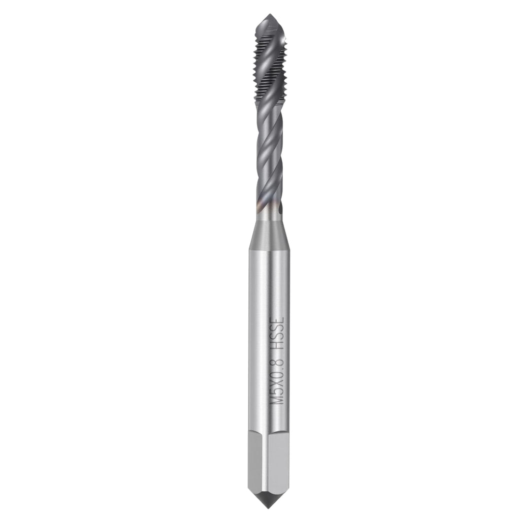 Workkyma M5 x 0.8 Spiral Flute Thread Tap M35 High Speed Steel TICN