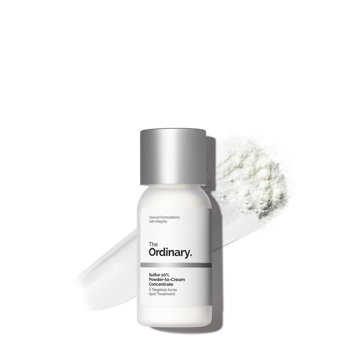 Sulfur 10% Powder-to-Cream Acne Spot Treatment Concentrate, Reduces Pimple Size and Zit Redness, 0.18 Oz