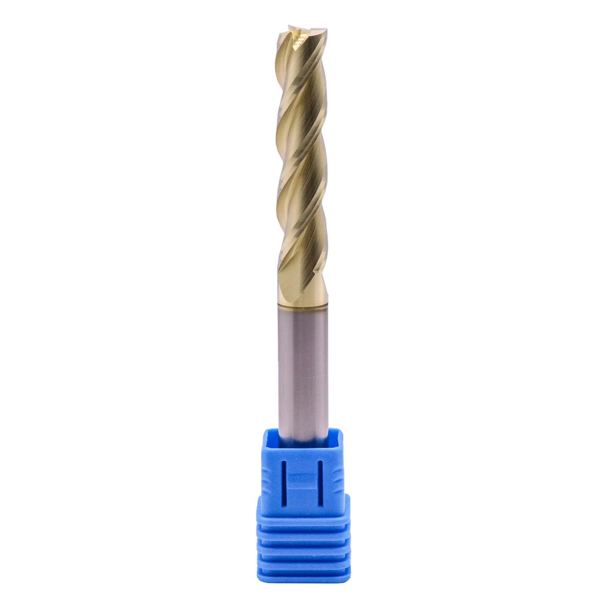 3/8" 3 Flute Solid Carbide Square End Mill for Aluminum, ZrN Coated, 4" OAL