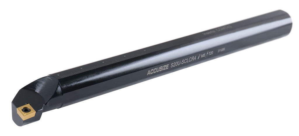 Accusize Industrial Tools 1-1/4'' by 14'' Overall Length, Rh Sclcr Indexable Boring Bar with Ccmt432 Carbide Inserts, P252-S413