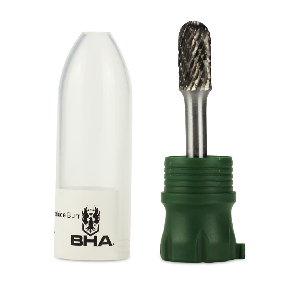 BHA Tungsten Carbide Rotary Burr, SC-3, Double Cut, 1/4 Shank, Die Grinder
