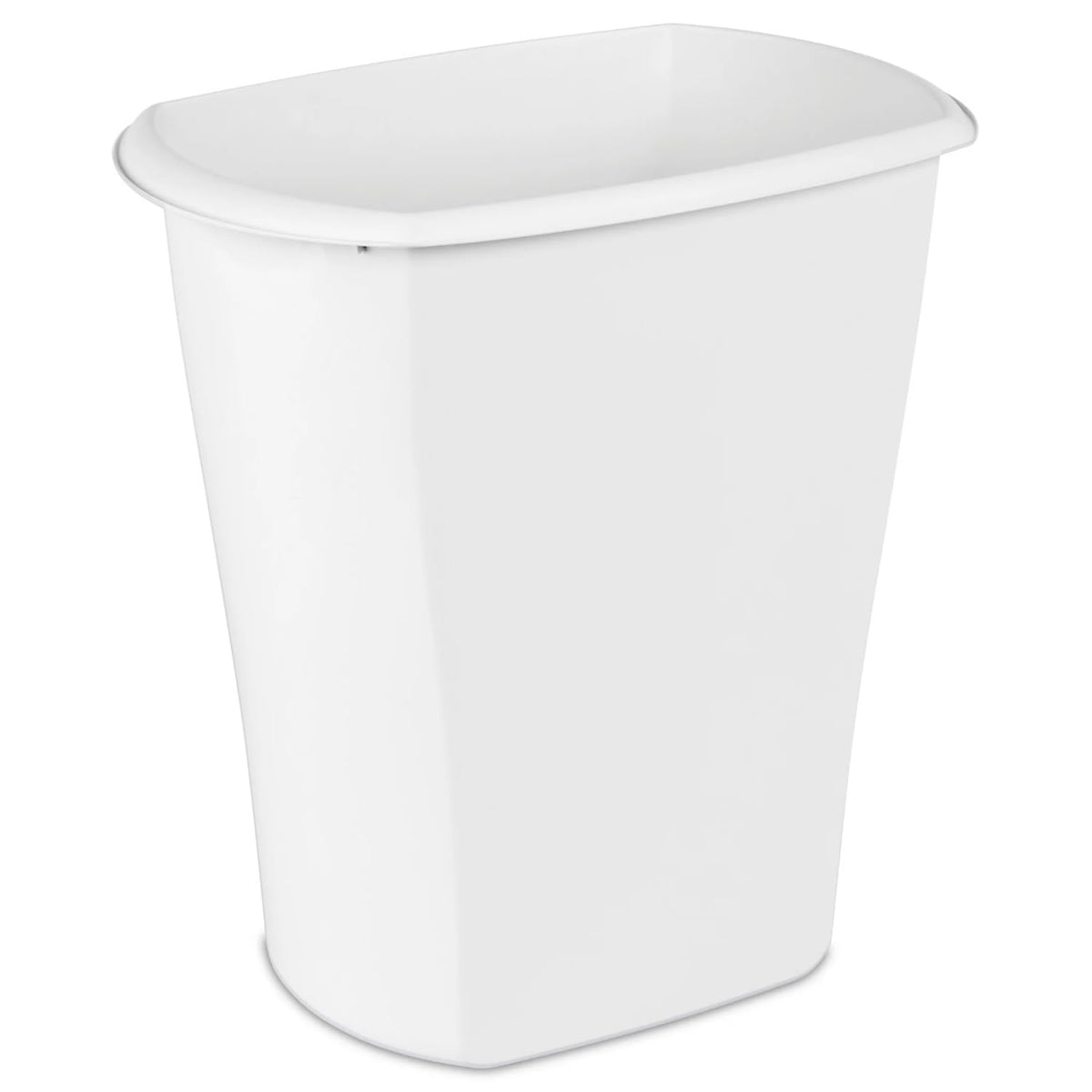Large Kitchen Trash Can, 10 Gallon Plastic Garbage Bin with No Lid, White