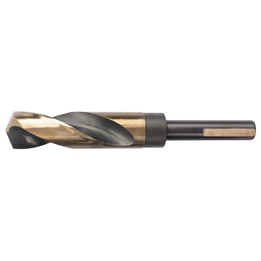 VALYRIANTOOL 1 Inch Cobalt Drill Bit HSSCO High Speed Steel M35 S&D Twist Drill Bit for Stainless Steel 1/2" Reduced Shank 6" OAL 135-Degree Split Point