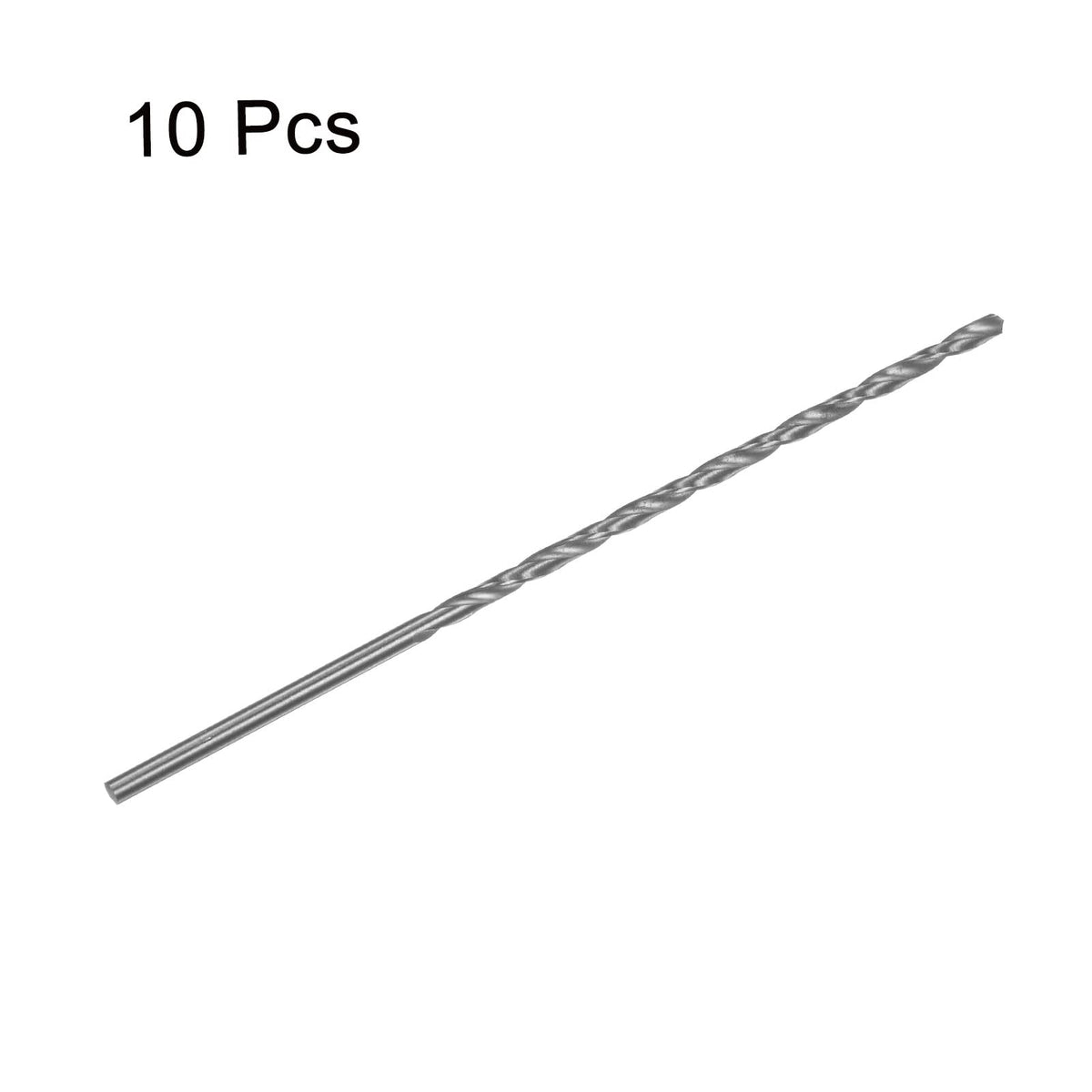 HARFINGTON 10pcs Extra Long Drill Bits, 3mm HSS Drill Bit with High Speed Steel Straight Shank 120mm Length for Metal Woodwork Plastic Aluminum Alloy
