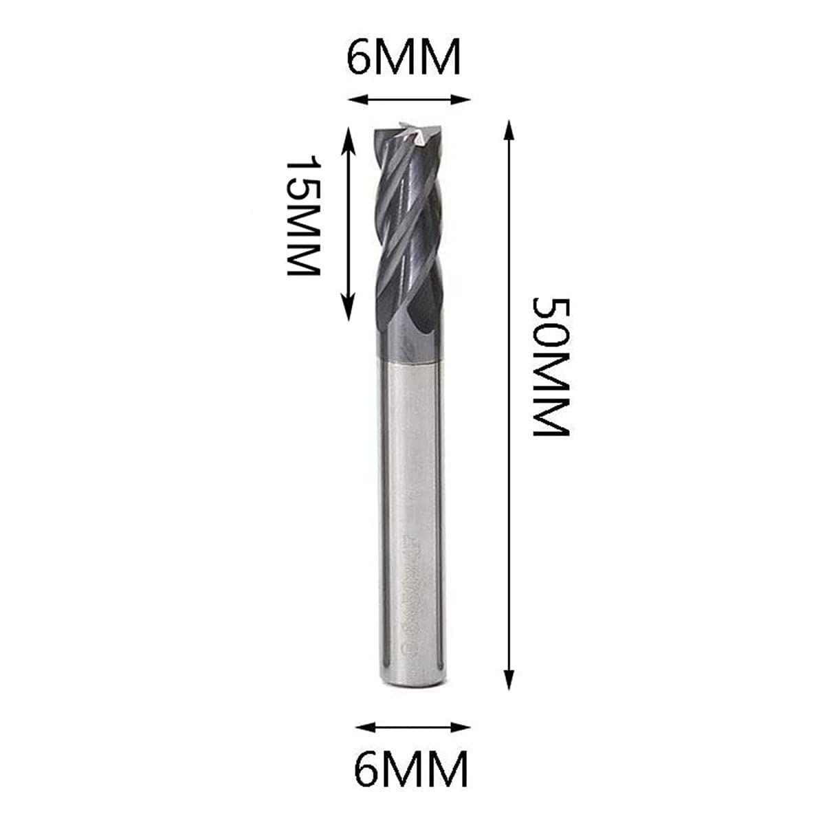 5 Pcs 6mm CNC Carbide End Mill Set, 4 Fultes Milling Cutter,Tungsten End Milling Bits Tool