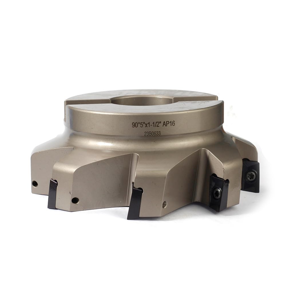 OSCARBIDE Indexable Milling Cutter,5" Cutter Dia,1-1/2"Bore Dia,8 Flutes