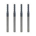 JIANXING 3/32" Carbide Square End Mill, 4 Flute, AlTiN Coating, 4 Pcs