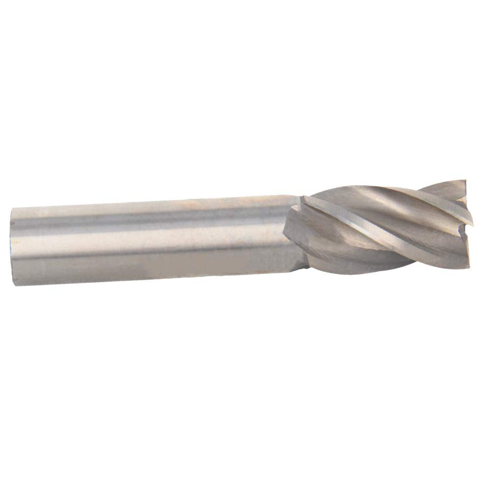 Auniwaig 18mm Straight Shank End Mill Cutter, 4-Flute End Mill Bits,HSS-AL Spiral Bits, Round Shank Milling Cutting Tool for Stainless Steel Alloy Copper Metal 1Pcs