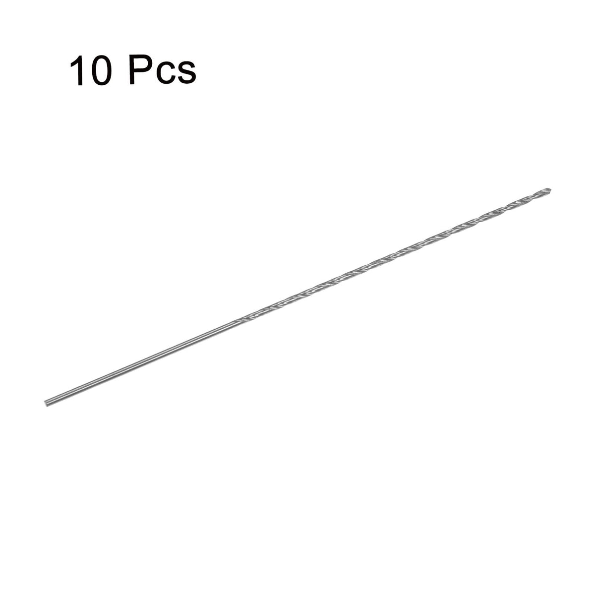 HARFINGTON 10pcs Extra Long Drill Bits, 1.3mm HSS Drill Bit with High Speed Steel Straight Shank 100mm Length for Metal Woodwork Plastic Aluminum Alloy
