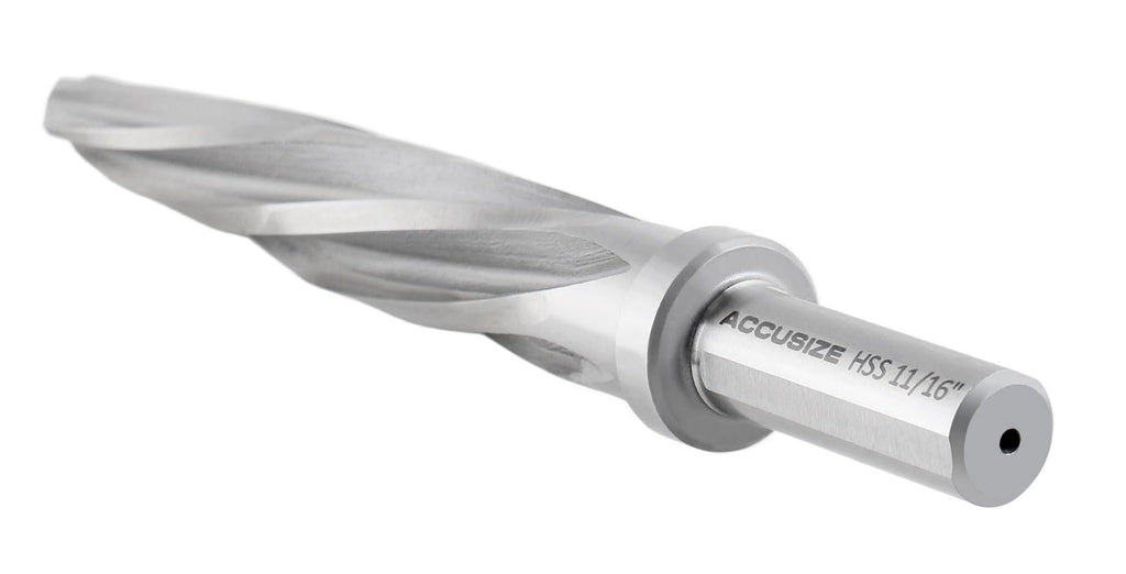 Accusize HSS Construction Reamer, 11/16 in, 3-Flat Shank, 0522-1116