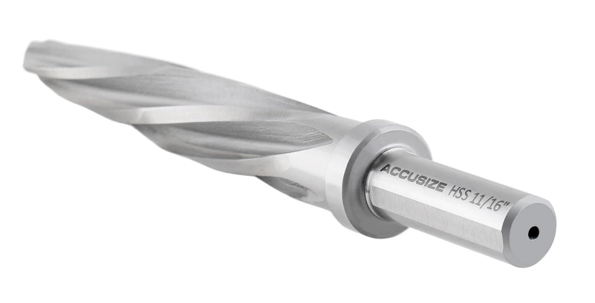 Accusize HSS Construction Reamer, 11/16 in, 3-Flat Shank, 0522-1116