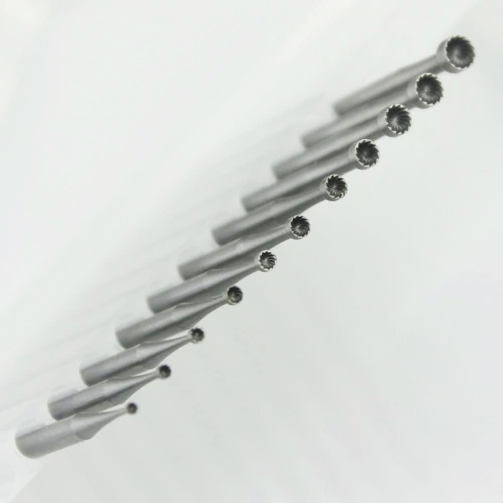 Luo ke 12 Pcs 3/32'' Shank Round Cup Burr Wire Rounder Bits (008-030)