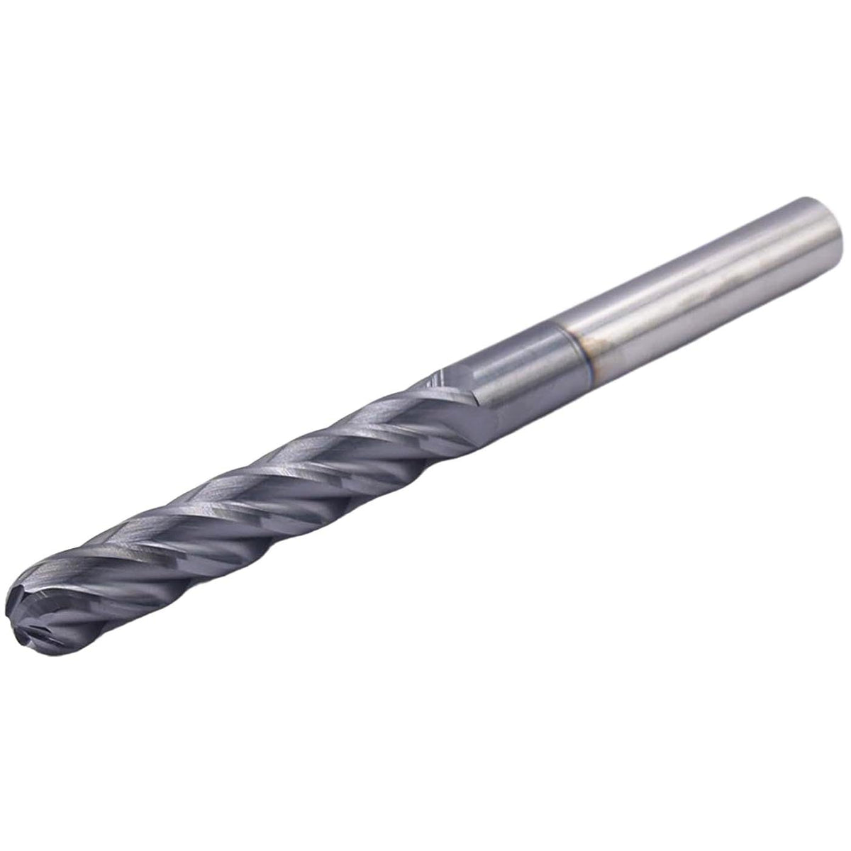 1/2" 4 Flute Solid Carbide Ball Nose End Mill - AlTiN Coated, 3" LOC 6" OAL