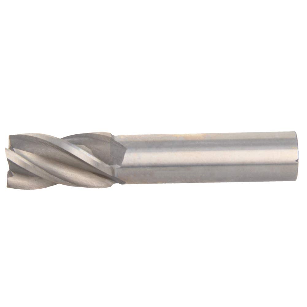 Auniwaig 18mm Straight Shank End Mill Cutter, 4-Flute End Mill Bits,HSS-AL Spiral Bits, Round Shank Milling Cutting Tool for Stainless Steel Alloy Copper Metal 1Pcs