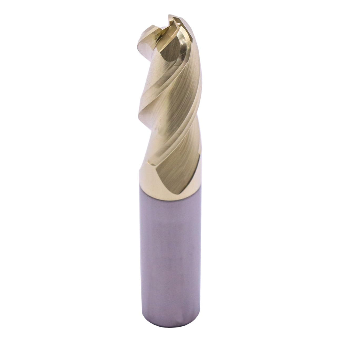 1/2" 3 Flute Solid Carbide Ball Nose End Mill for Aluminum, ZrN Coated