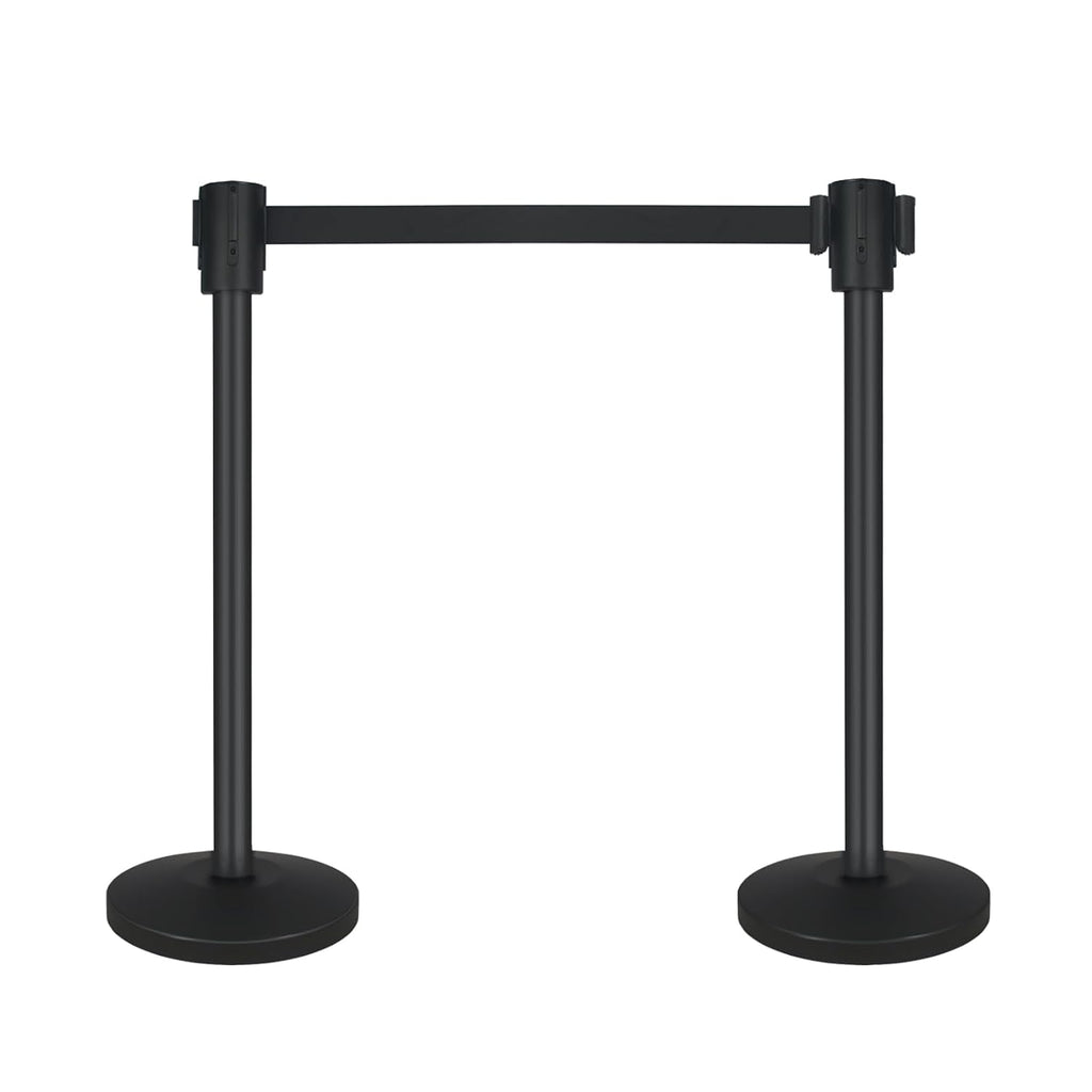 Crowd Control Barriers, 2 Pack Stanchions with 16.4 Ft Retractable Belt