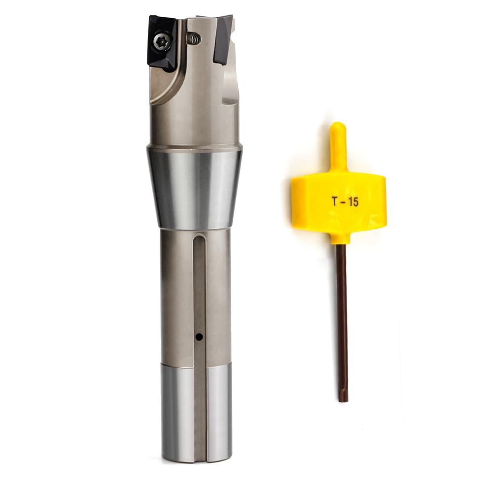 OSCARBIDE 1" Indexable End Mill R8 Shank 5-27/32" Length 3 Flutes 90° AP16