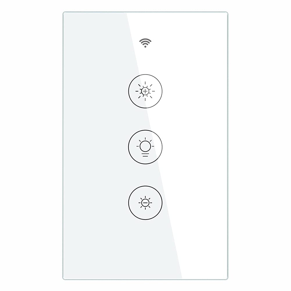 WiFi Smart Dimmer Switch, Glass Panel Wall Light Switch，2.4GHz