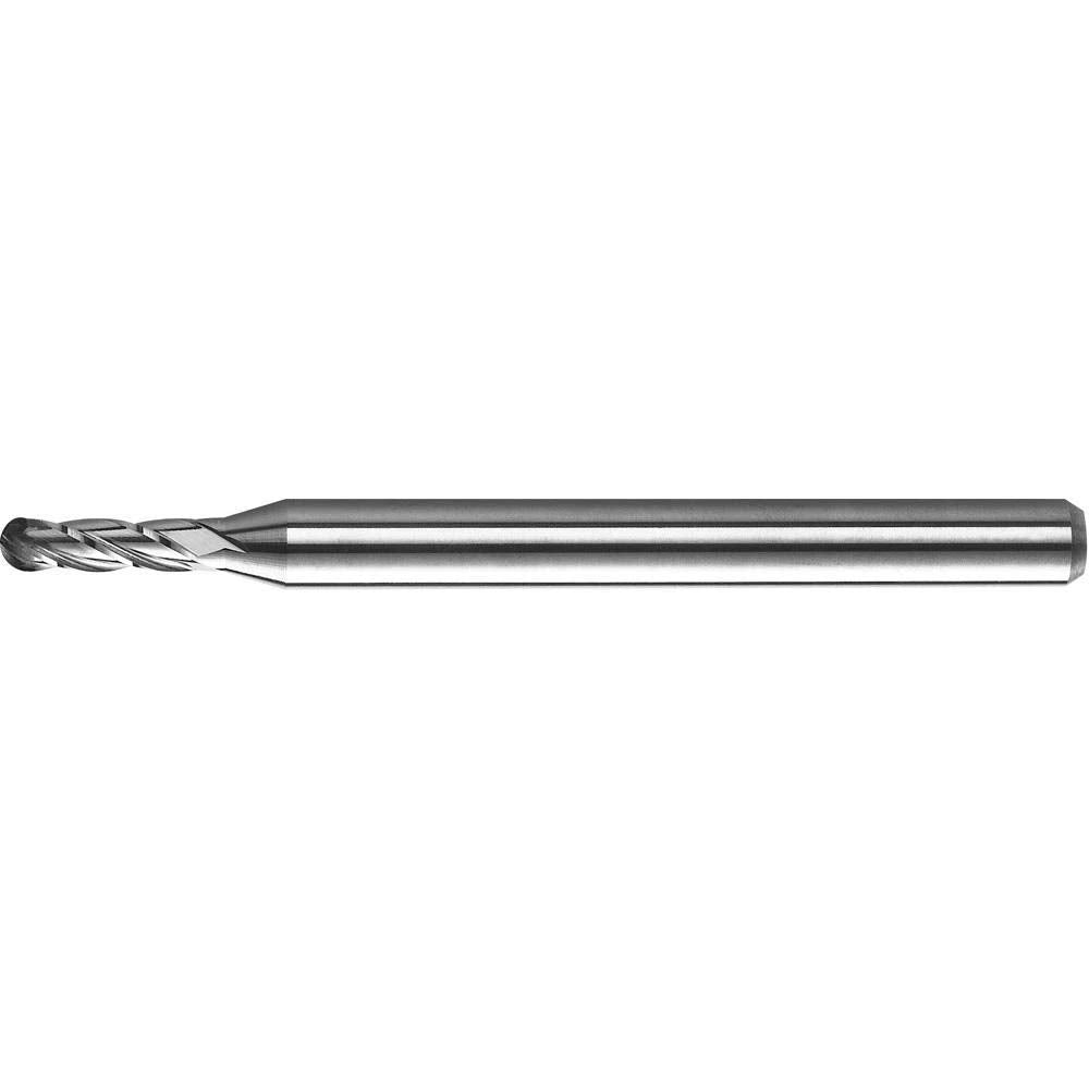 KYOCERA 1825-1772L532 Series 1825 Standard Length Ball Nose End Mill, Carbide, AlTiN, 30 Degree Angle, 4 Flute, 4.50 mm Cutting Diameter, 5 mm Shank Diameter, 13.50 mm Cutting Length, 50 mm Length