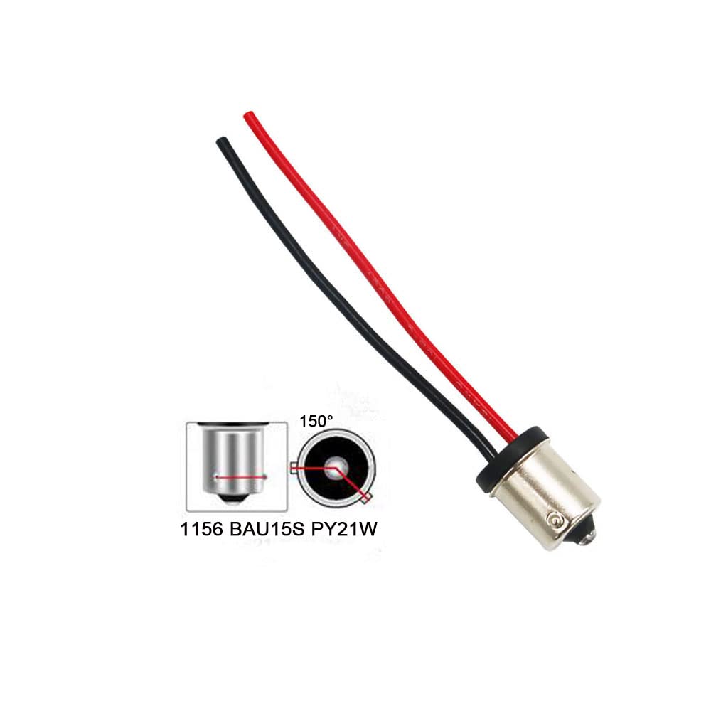YSY 4Pcs 1156 BAU15S PY21W Male Tail Lamp Adapter socket Wiring Harness