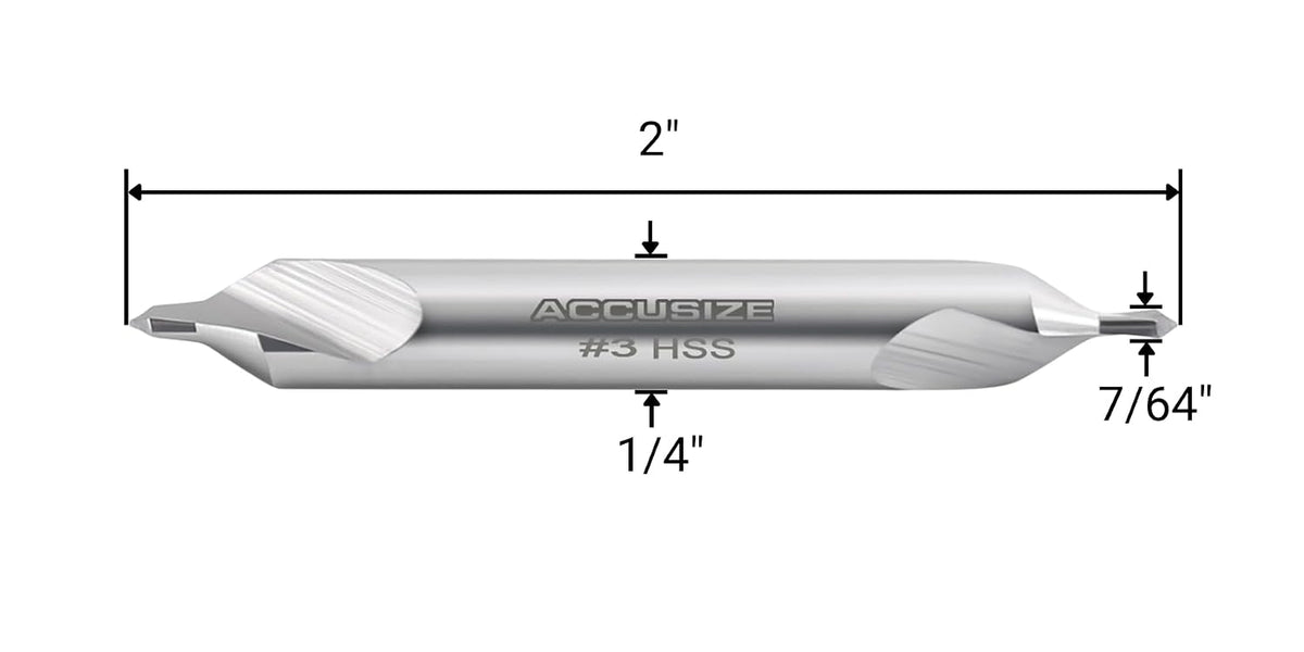 Accusize #3 HSS Center Drill, 0530-0300x10