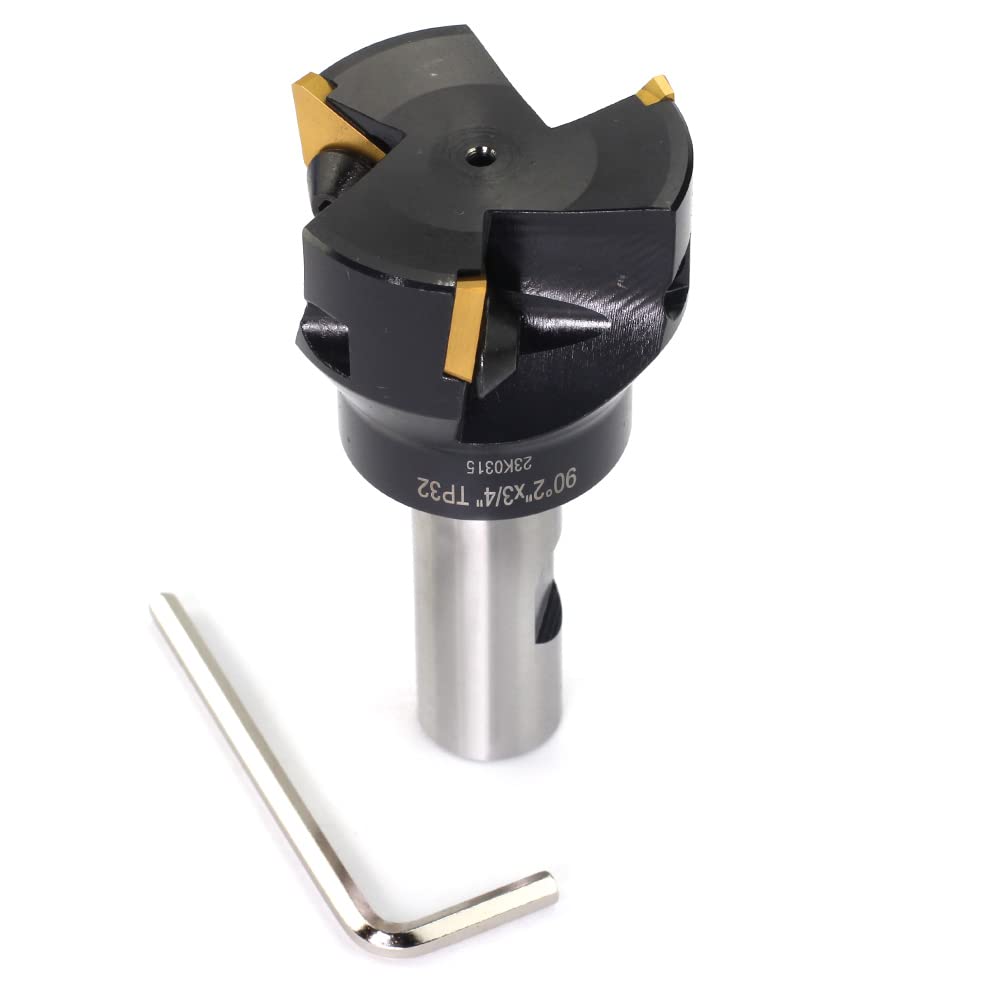 OSCARBIDE Indexable End Mill TP32,3/4" Shank,2" Cutting Diameter,3 Flutes