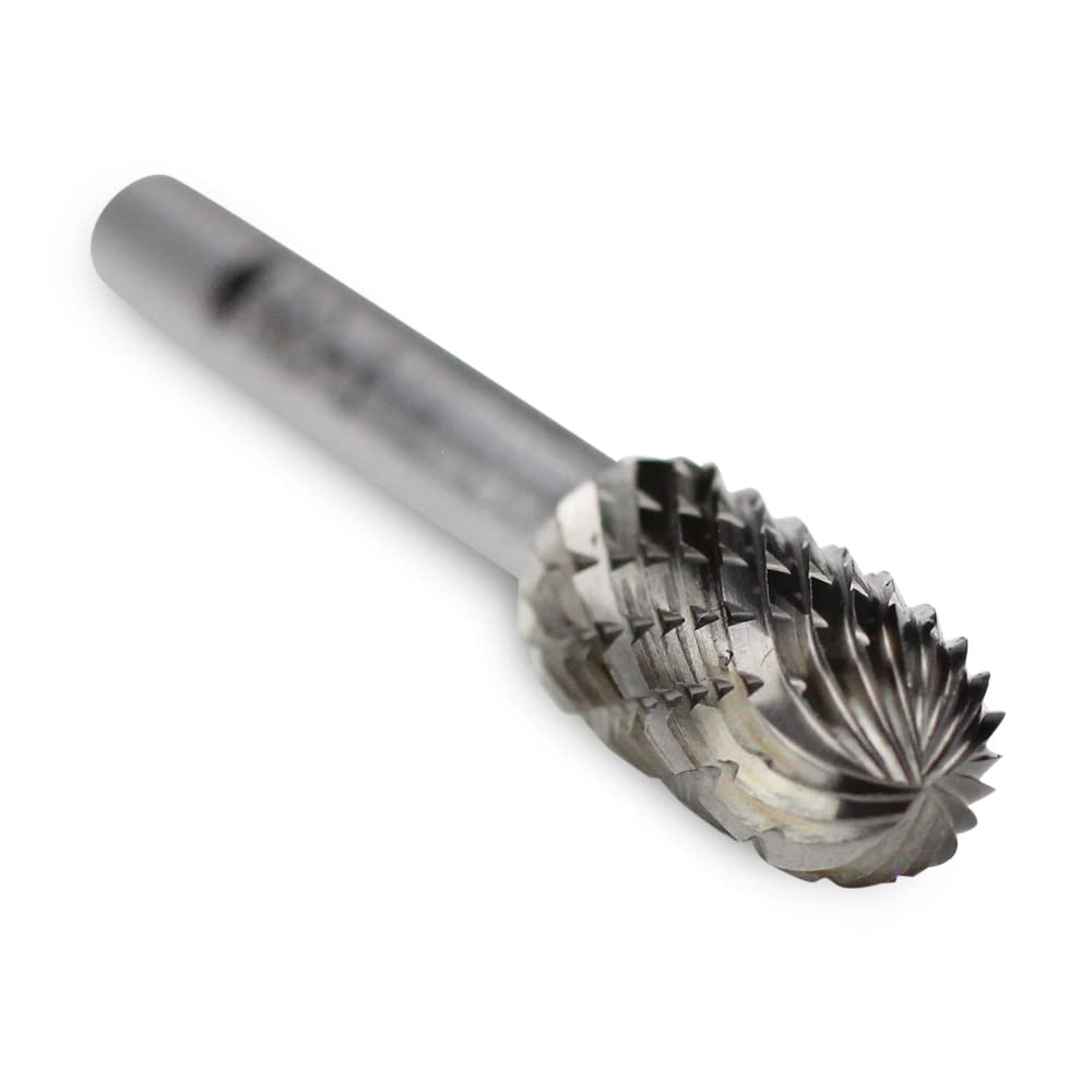 BHA Tungsten Carbide Rotary Burr, SC-3, Double Cut, 1/4 Shank, Die Grinder