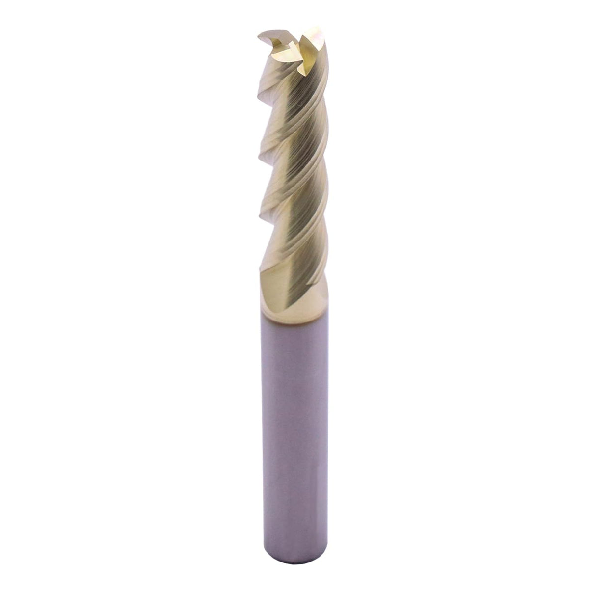 3/8" 3 Flute Solid Carbide Long End Mill, 3-1/2" Overall Length, ZrN Coated
