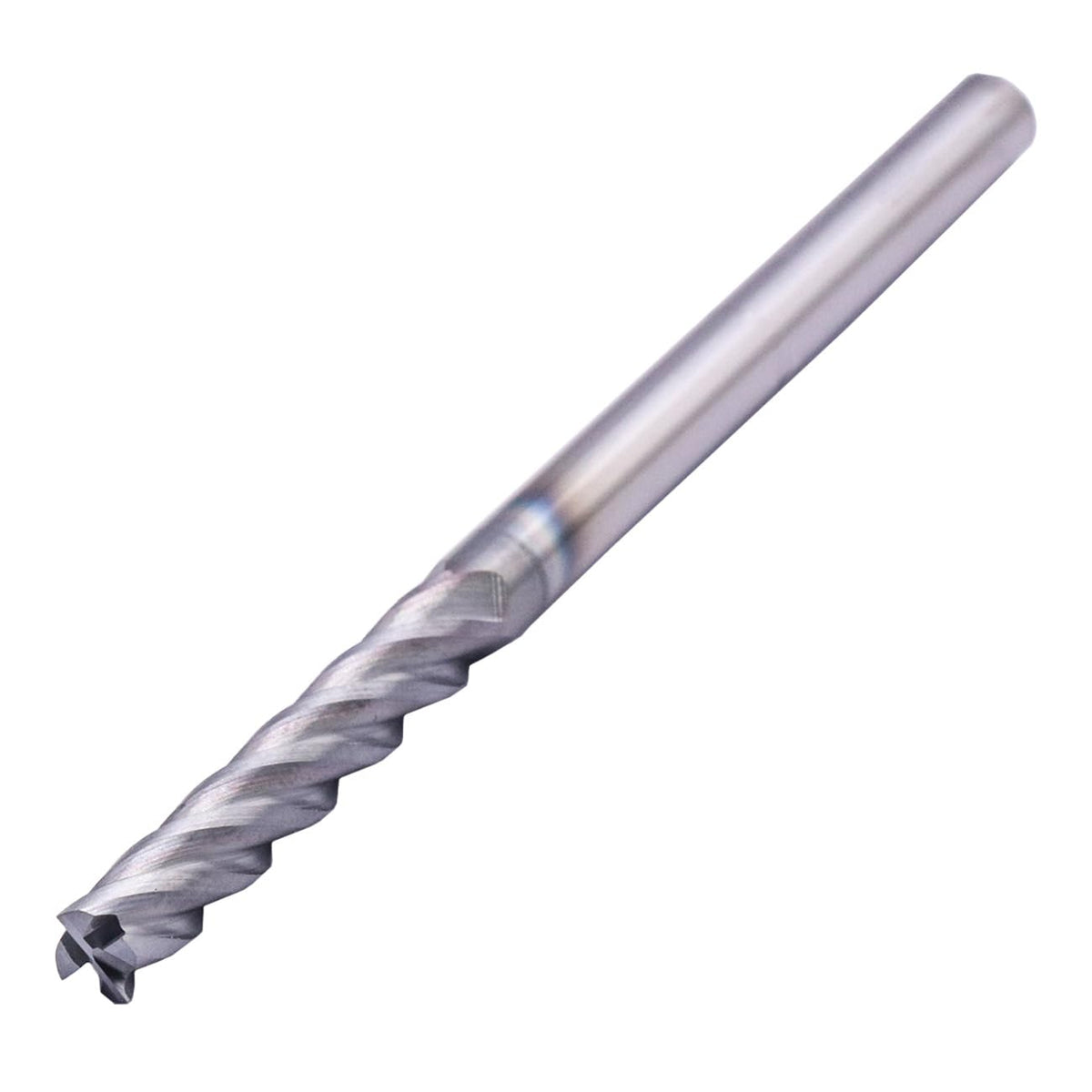 1/4" 4 Flute Solid Carbide Long Square End Mill, 4" OAL, AlTiN Coated