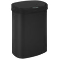 13 Gallon Plastic Trash Can with Lid | Black