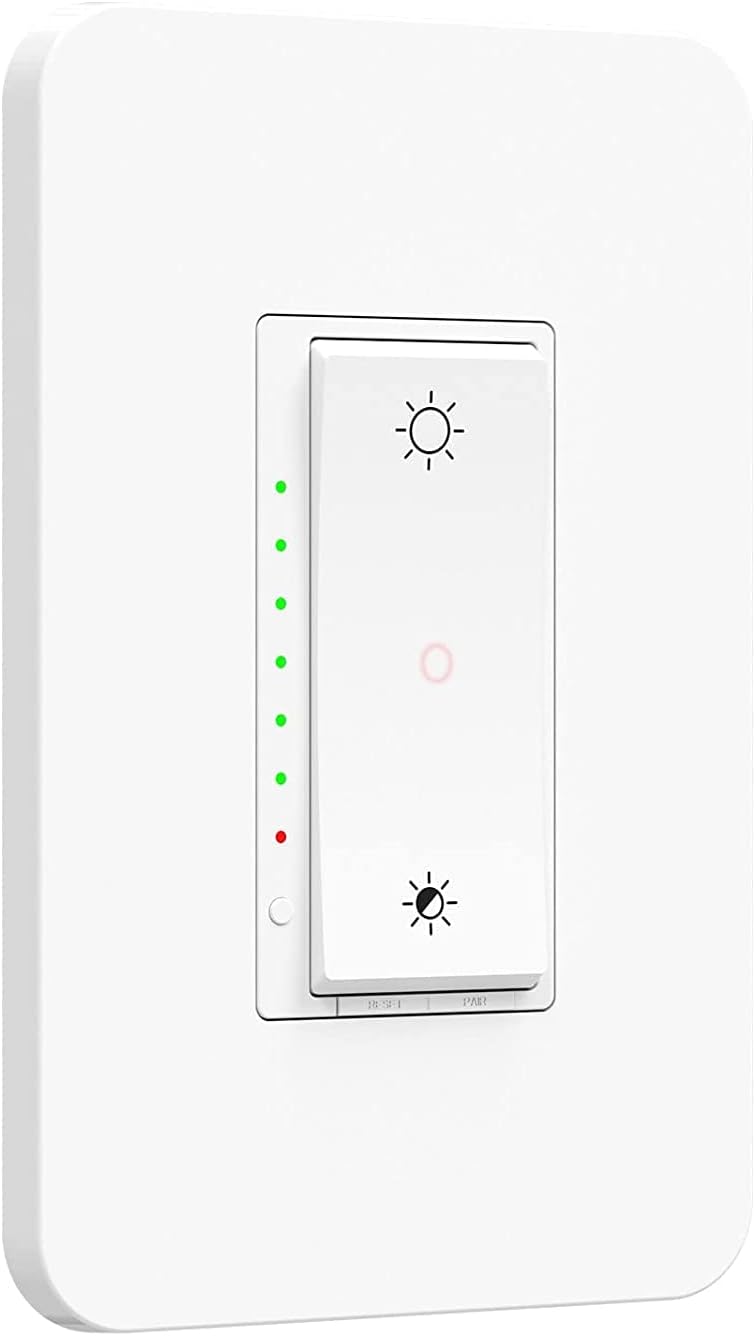 Smart Dimmer Switch, Single Pole/3-Way, Compatible with Alexa & Google Home