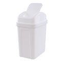 1.8 Gallon Plastic Swing Lidded Trash Can, Small Garbage Bin, White