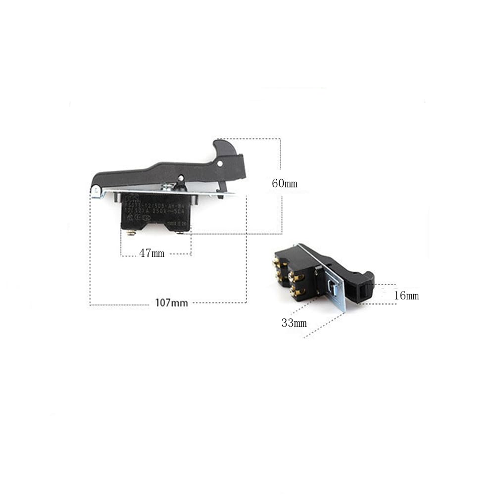 1Pc2NO AC 250V 12A Power Trigger Switch for Hitachi 180 Angle Grinder